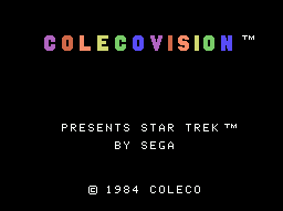 Star Trek: Strategic Operations Simulator title screen for Colecovision